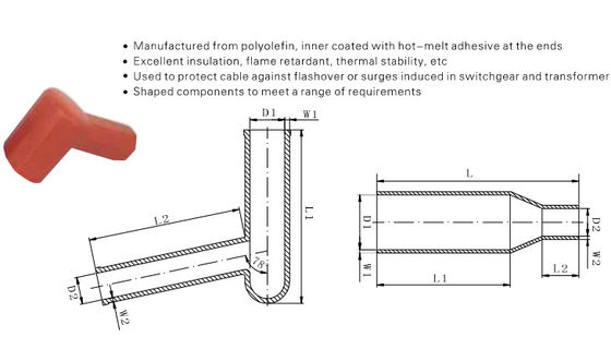 Flammschutz-Wärme-Schrumpfung Rechtswinkel/In-Line-Bushing-Stiefel