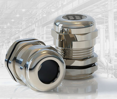 M12X1.5(3-6.5) Wasserdichte, vernickelte Kabelverschraubung aus Messing IP68 Kabelverbinder