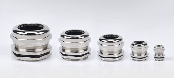 M12X1.5(3-6.5) Wasserdichte, vernickelte Kabelverschraubung aus Messing IP68 Kabelverbinder